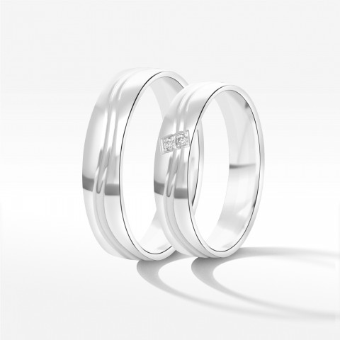 Obrączki ślubne z białego złota 5mm