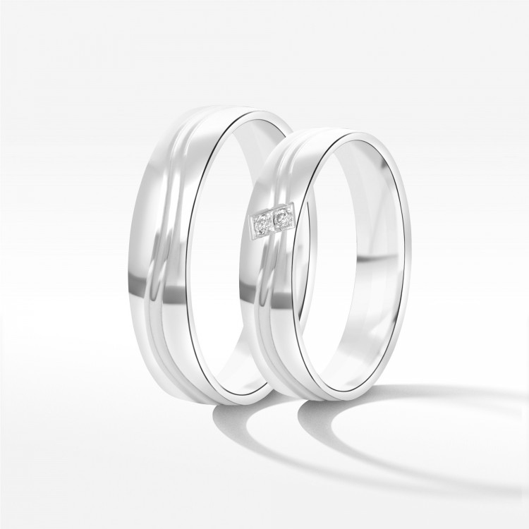 Obrączki ślubne z białego złota 5mm