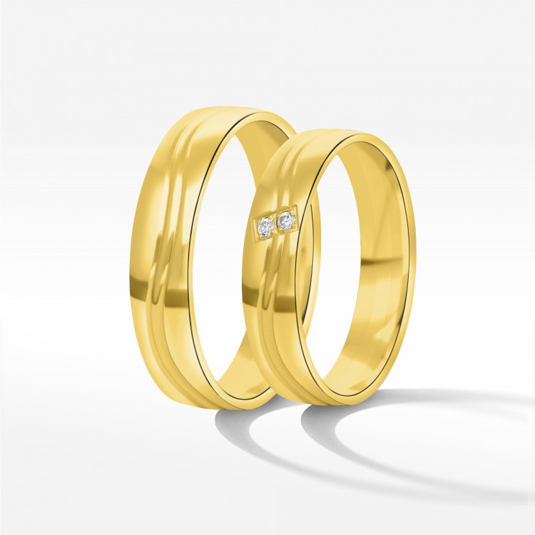 Obrączki ślubne z żółtego złota 5mm