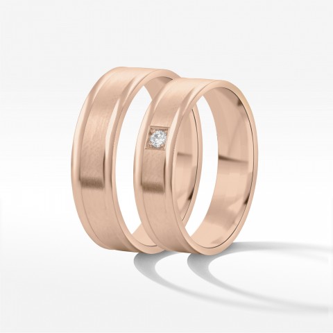 Obrączki ślubne z różowego złota 6mm