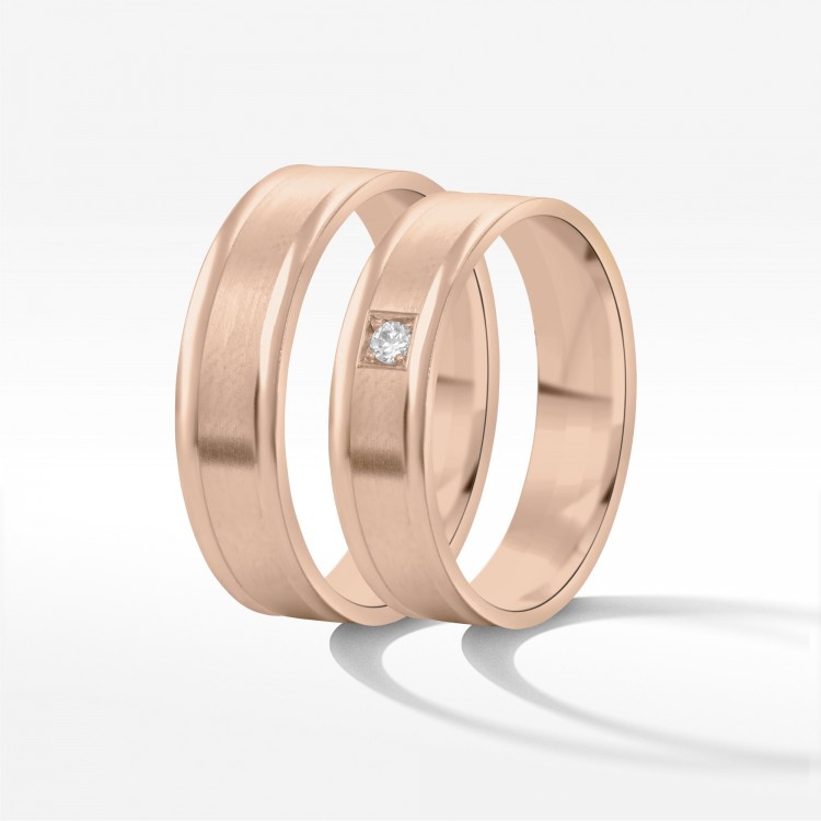 Obrączki ślubne z różowego złota 6mm