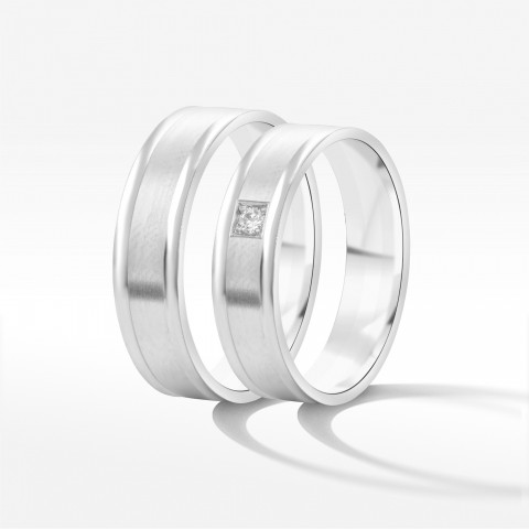 Obrączki ślubne z białego złota 6mm