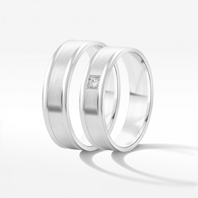 Obrączki ślubne z białego złota 6mm