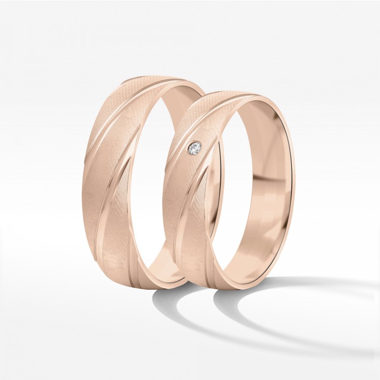 Obrączki ślubne z różowego złota 5,5mm