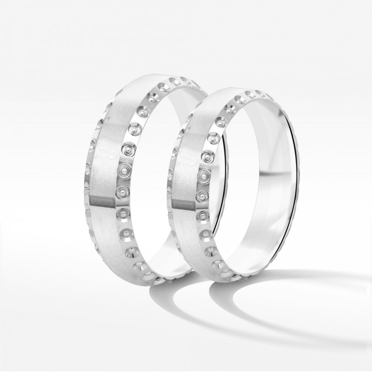 Obrączki ślubne z białego złota 5mm