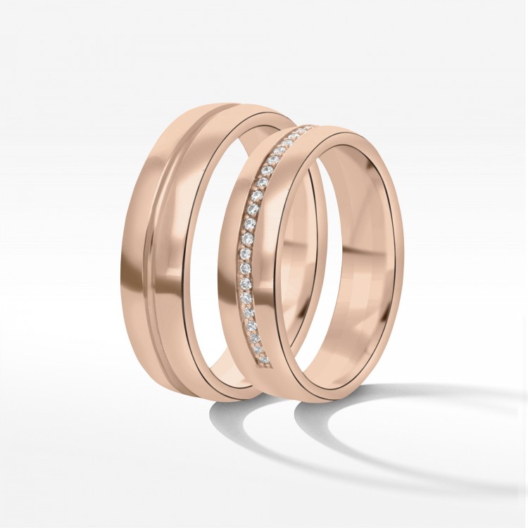Obrączki ślubne z różowego złota 6mm