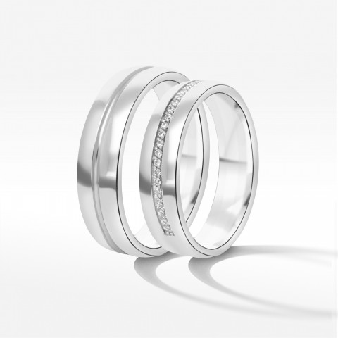 Obrączki ślubne z białego złota 6mm