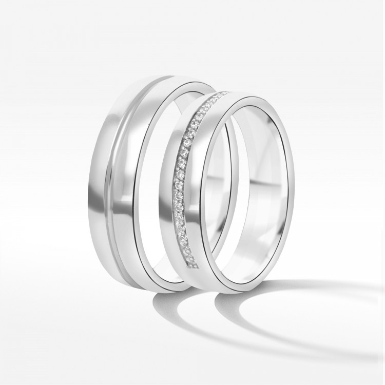 Obrączki ślubne z białego złota 6mm