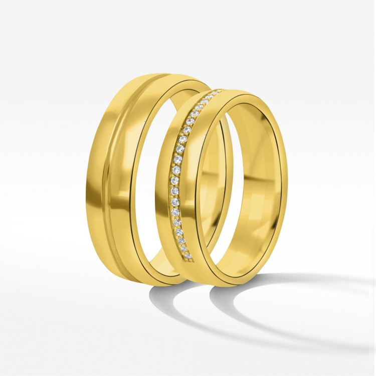 Obrączki ślubne z żółtego złota 6mm