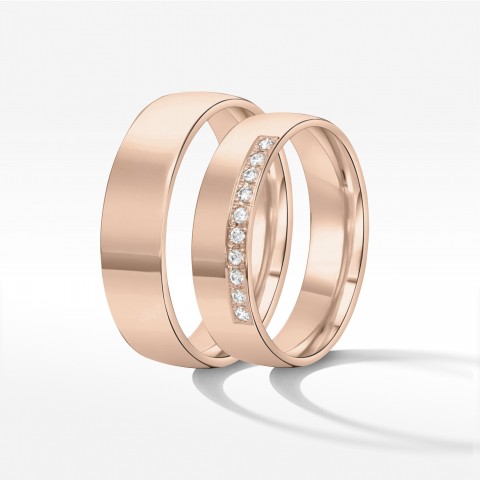 Obrączki ślubne z różowego złota 6mm