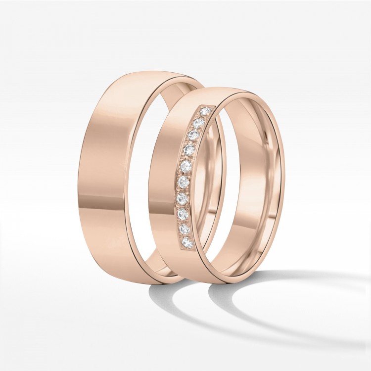 Obrączki ślubne z różowego złota 6mm