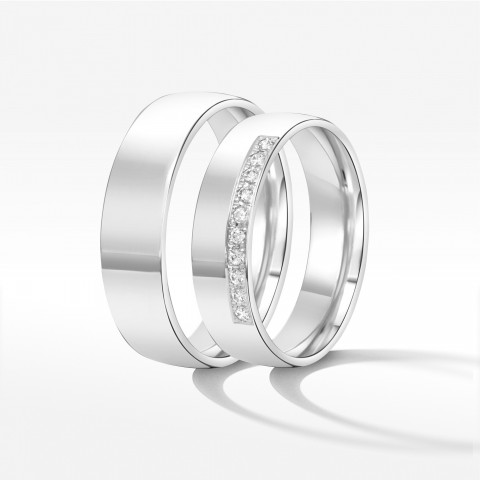 Obrączki ślubne z białego złota 6mm