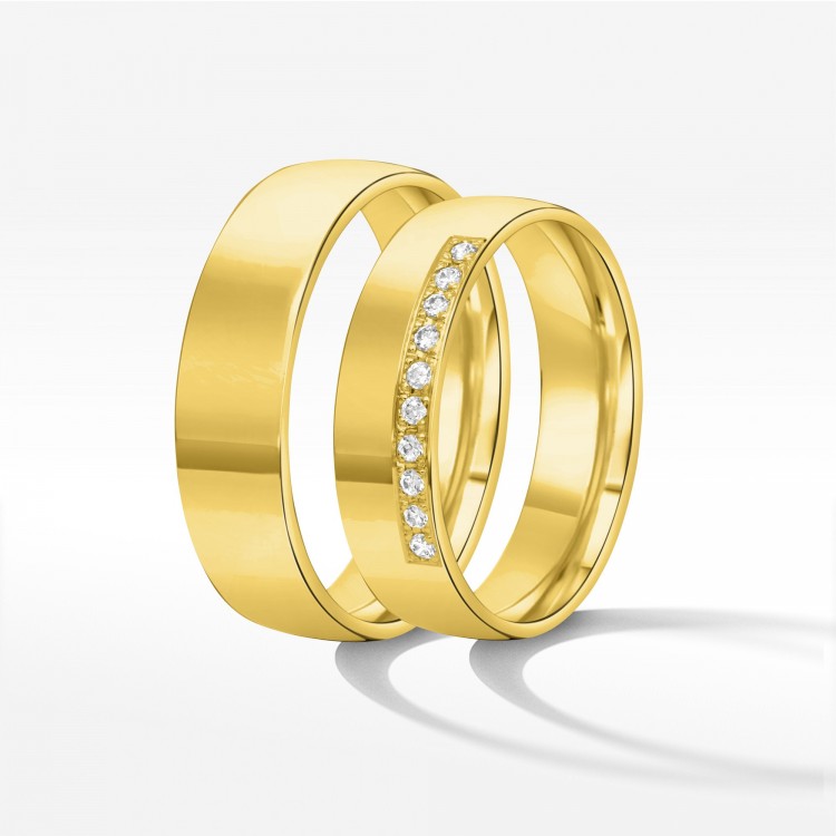 Obrączki ślubne z żółtego złota 6mm