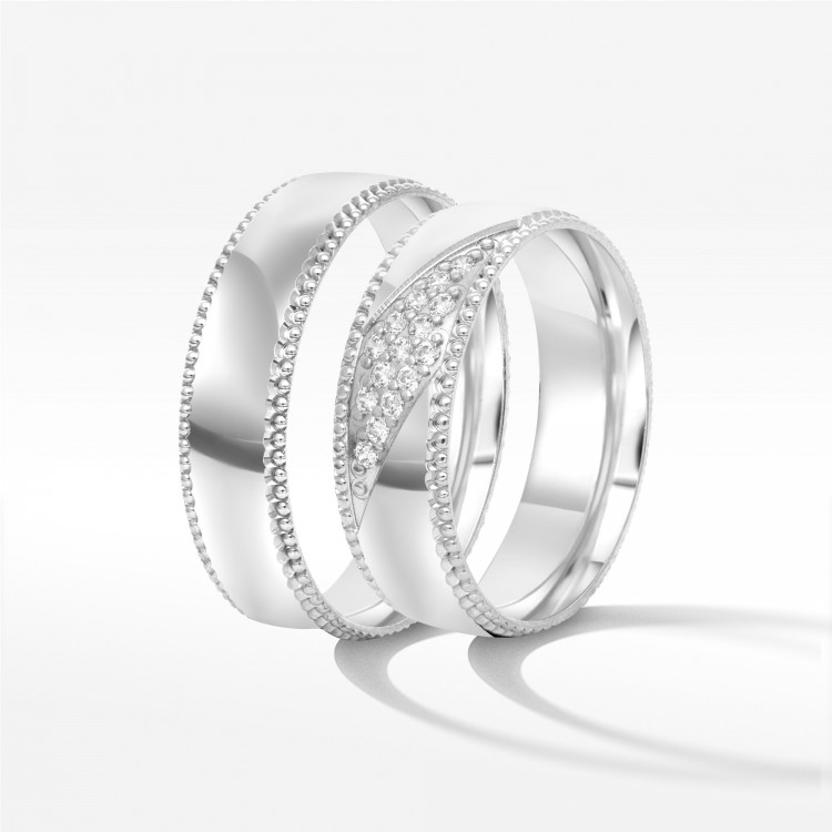 Obrączki ślubne z białego złota 5mm