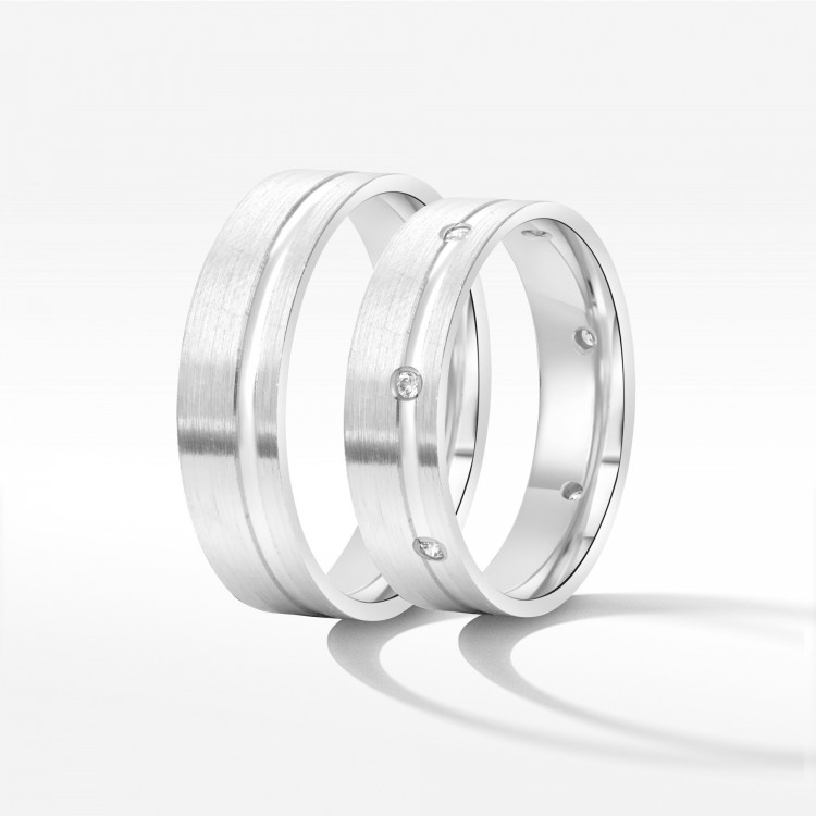 Obrączki ślubne z białego złota 6mm