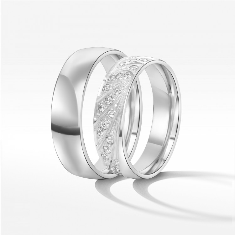 Obrączki ślubne z białego złota 5.5mm