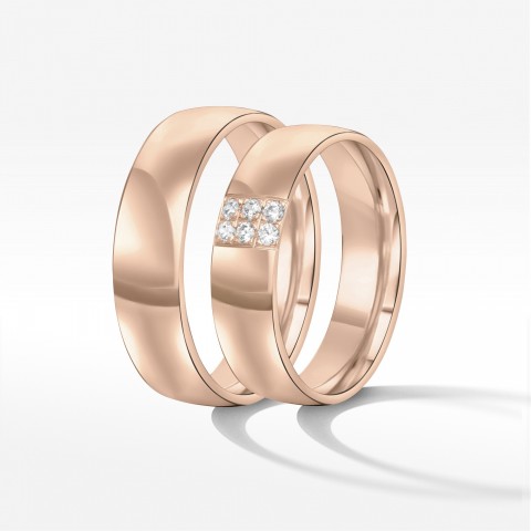 Obrączki ślubne z różowego złota 6mm