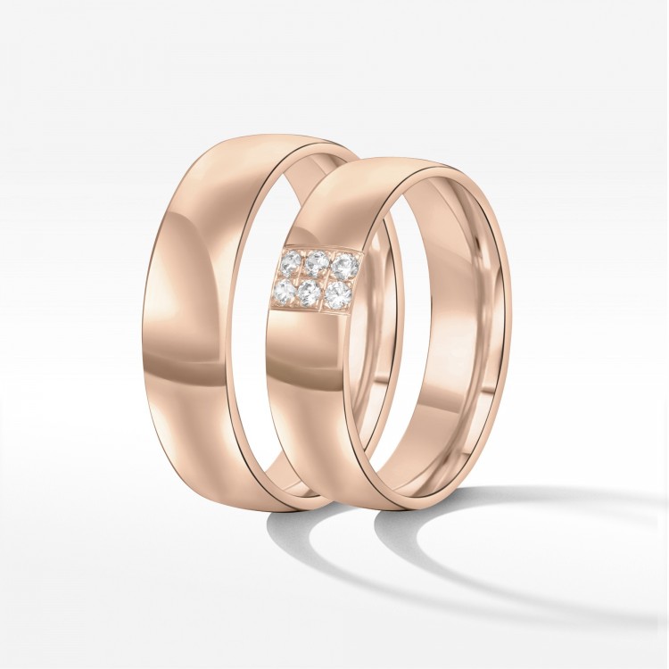 Obrączki ślubne z różowego złota 6mm
