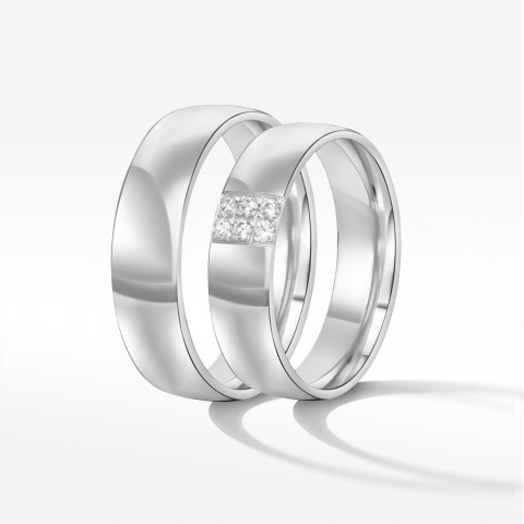 Obrączki ślubne z białego złota 6mm