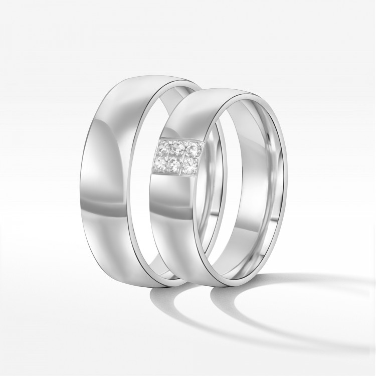 Obrączki ślubne z białego złota 6mm
