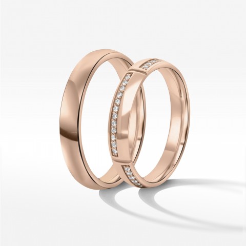 Obrączki ślubne z różowego złota 4mm