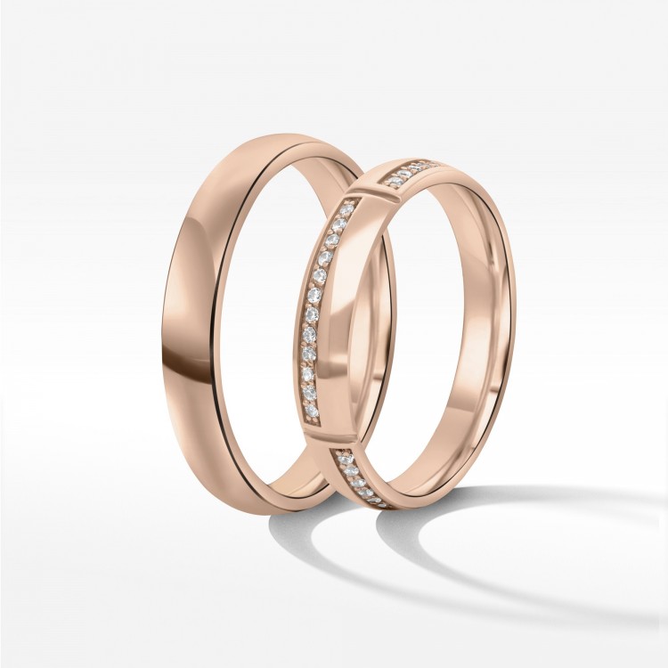 Obrączki ślubne z różowego złota 4mm