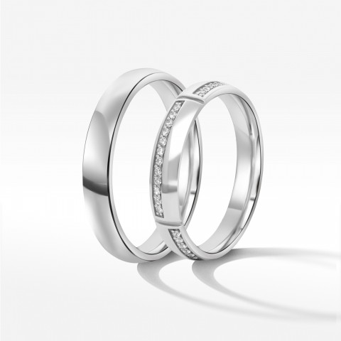 Obrączki ślubne z białego złota 4mm