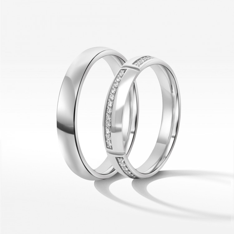 Obrączki ślubne z białego złota 4mm