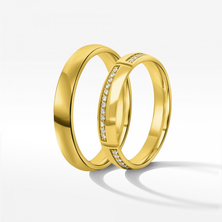 Obrączki ślubne z żółtego złota 4mm