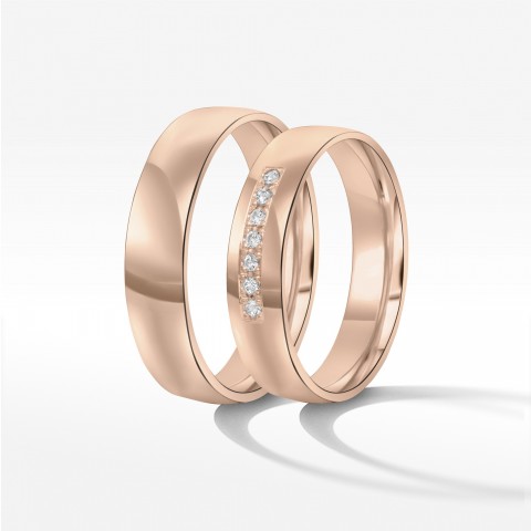 Obrączki ślubne z różowego złota 5mm