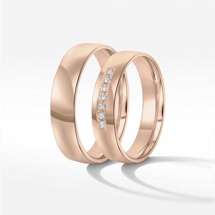 Obrączki ślubne z różowego złota 5mm