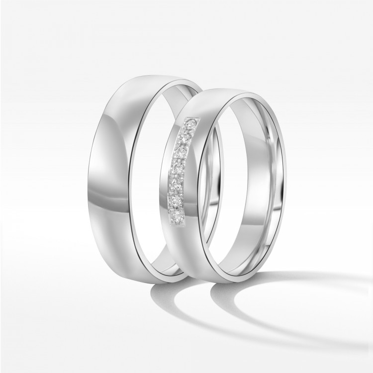 Obrączki ślubne z białego złota 5mm
