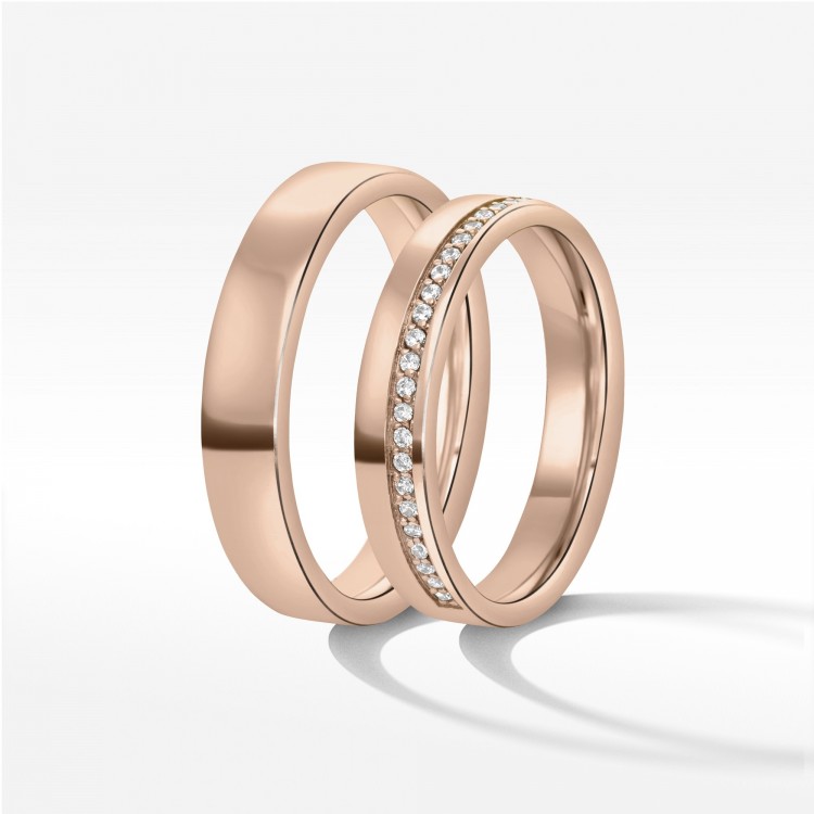 Obrączki ślubne z różowego złota 4mm