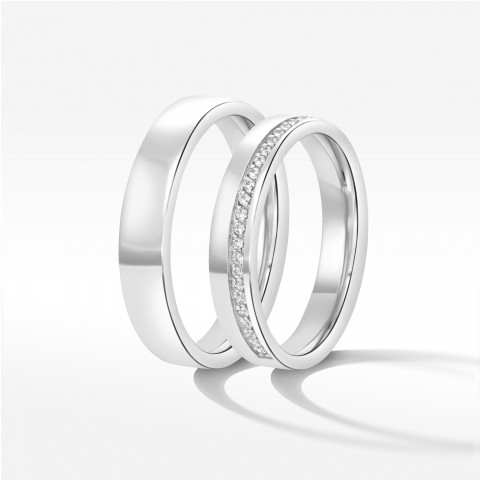 Obrączki ślubne z białego złota 4mm
