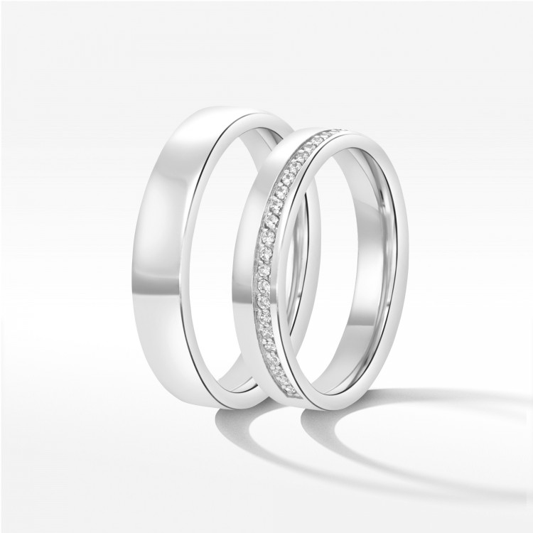 Obrączki ślubne z białego złota 4mm