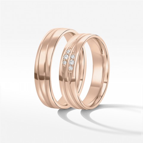 Obrączki ślubne z różowego złota 5mm