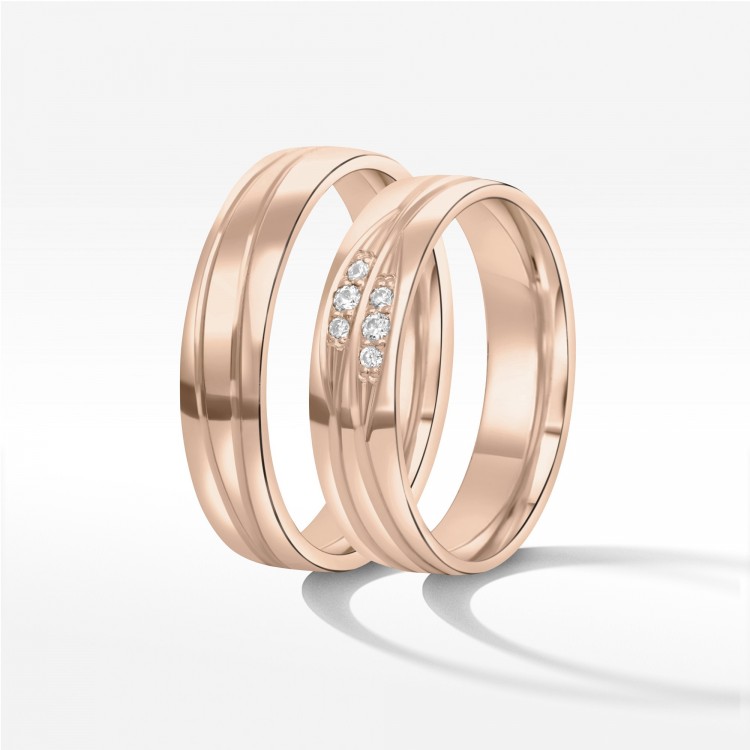 Obrączki ślubne z różowego złota 5mm