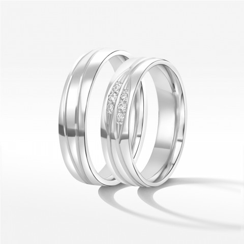 Obrączki ślubne z białego złota 5mm