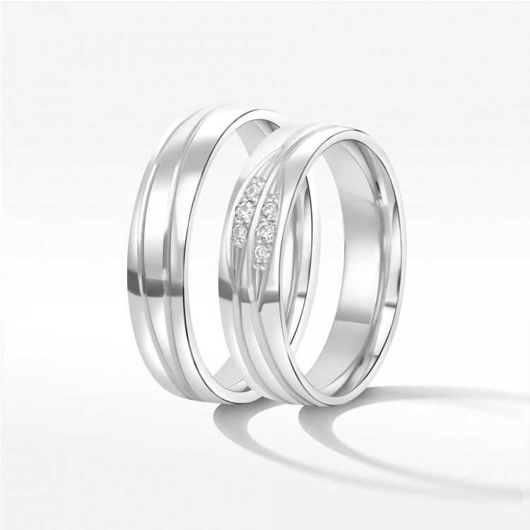 Obrączki ślubne z białego złota 5mm