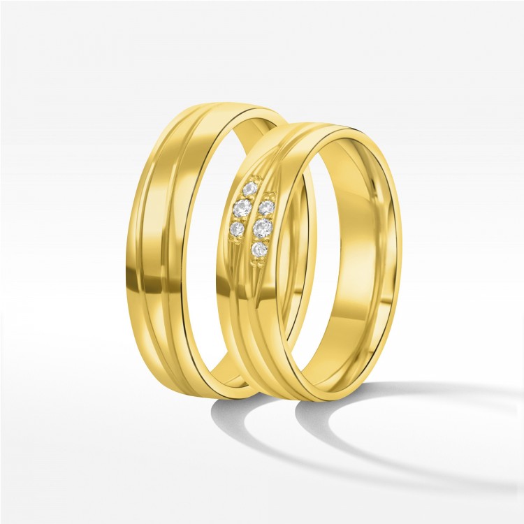 Obrączki ślubne z żółtego złota 5mm