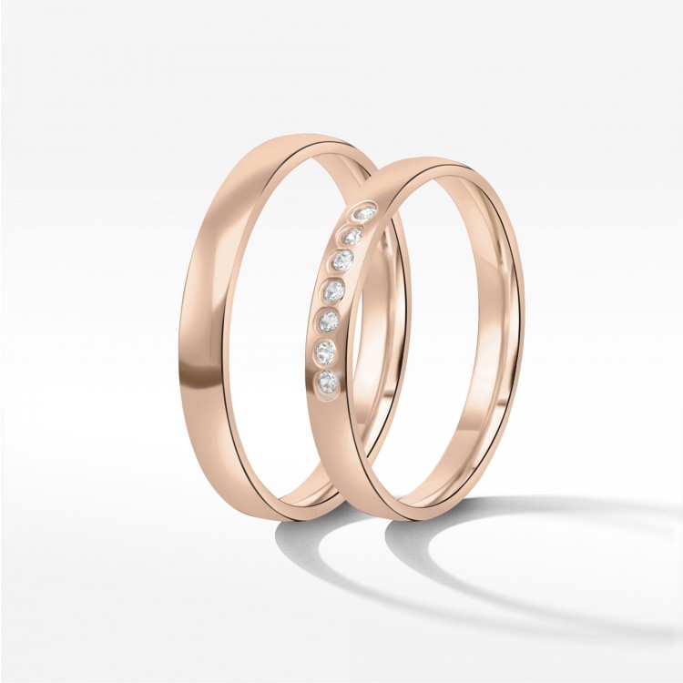 Obrączki ślubne z różowego złota 3mm
