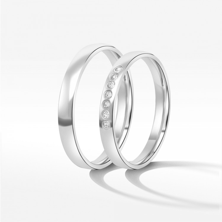 Obrączki ślubne z białego złota 3mm