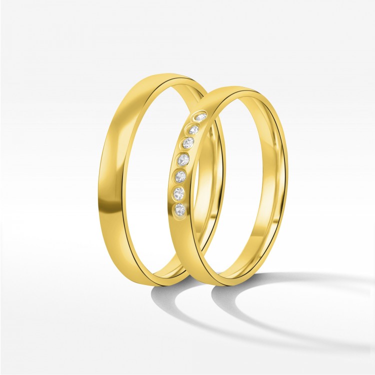 Obrączki ślubne z żółtego złota 3mm