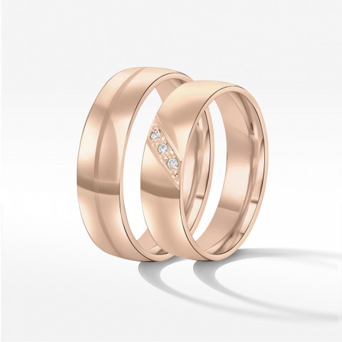 Obrączki ślubne z różowego złota 6mm