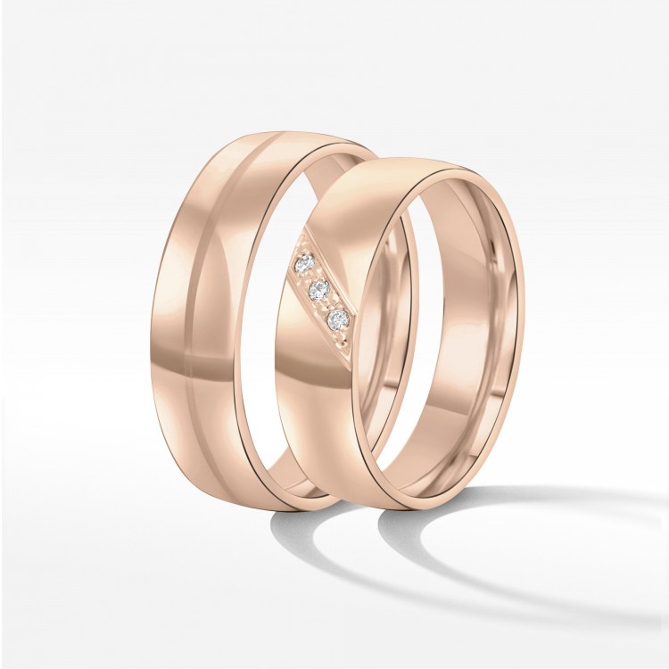 Obrączki ślubne z różowego złota 6mm