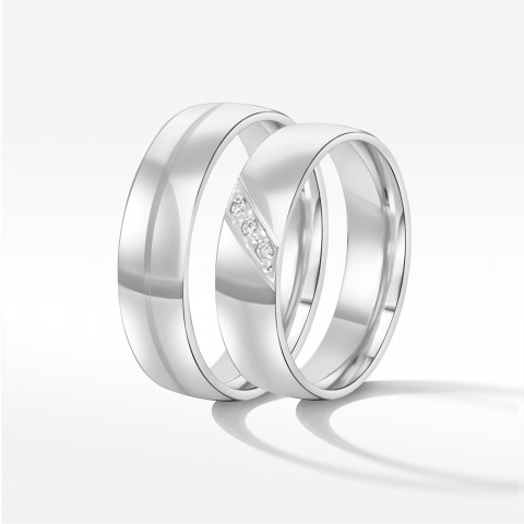 Obrączki ślubne z białego złota 6mm