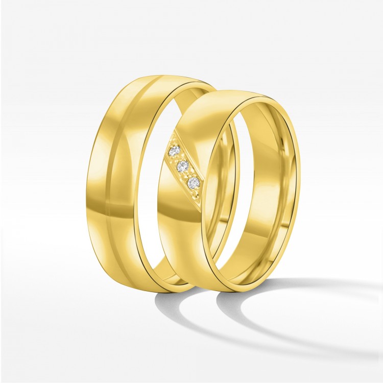 Obrączki ślubne z żółtego złota 6mm