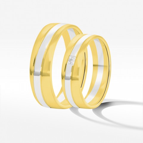 Obrączki ślubne z dwukolorowego złota 5.5mm