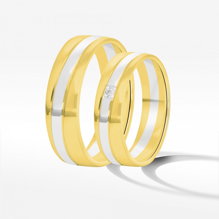 Obrączki ślubne z dwukolorowego złota 5.5mm