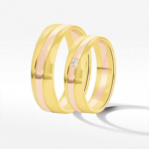 Obrączki ślubne z dwukolorowego złota 5.5mm